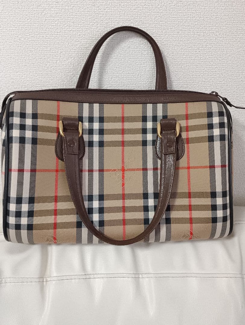 正規品バーバリーノバチェックミニボストンバックヴィンテージ