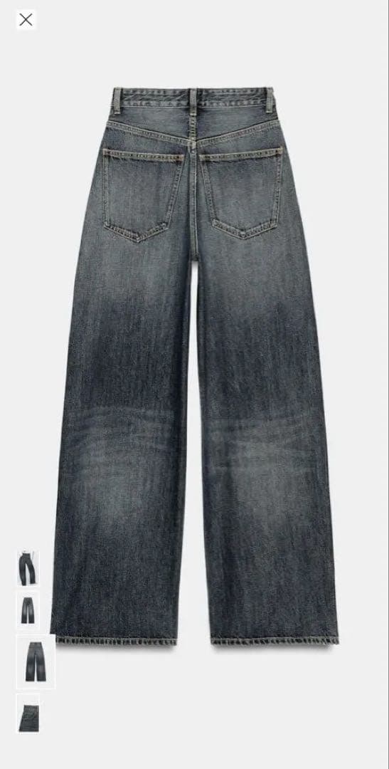 TRF EXTRA ワイドレッグハイウエストデニムパンツZARA EU40