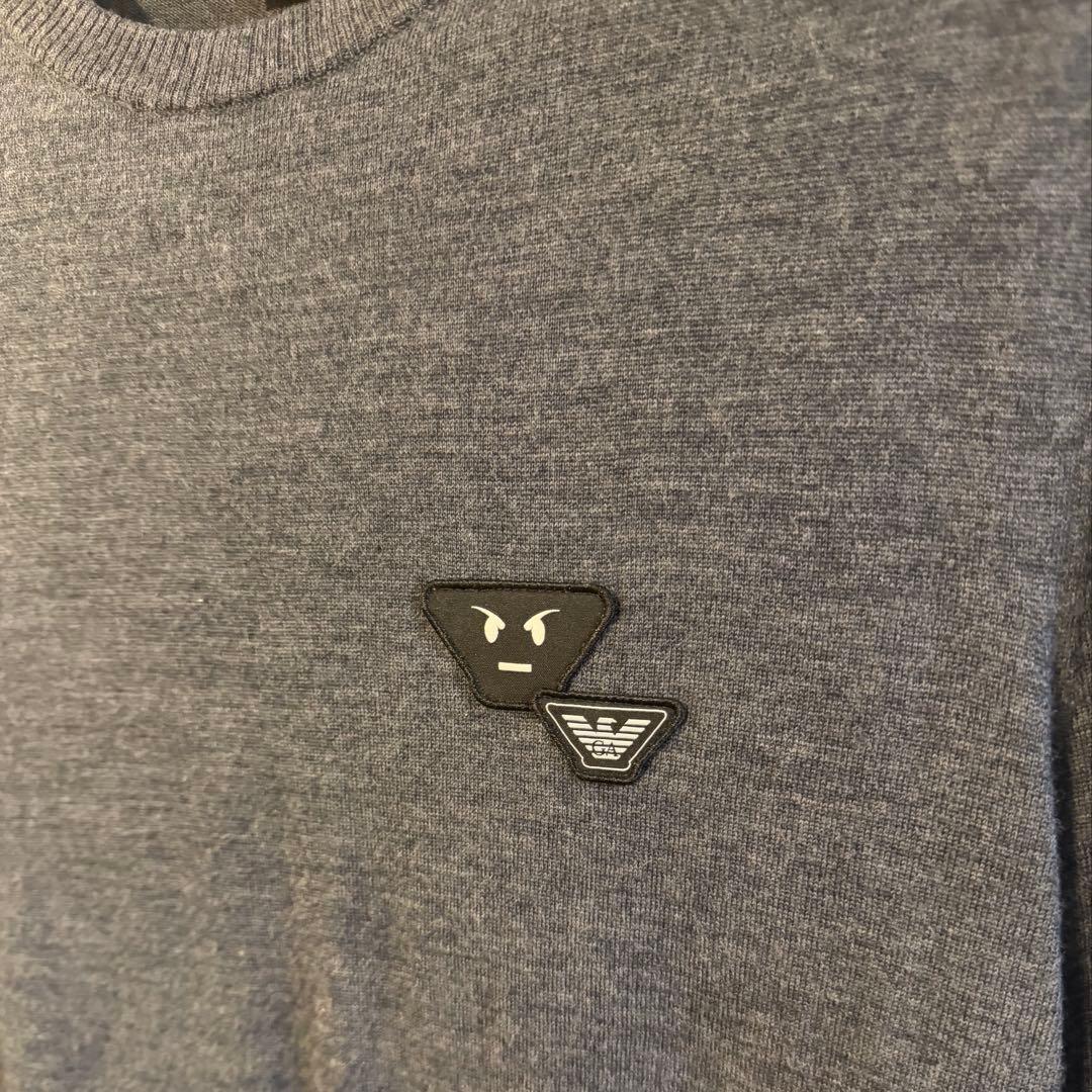 ジャケット・アウター ARMANI WOOL 100% logo crew neck knit