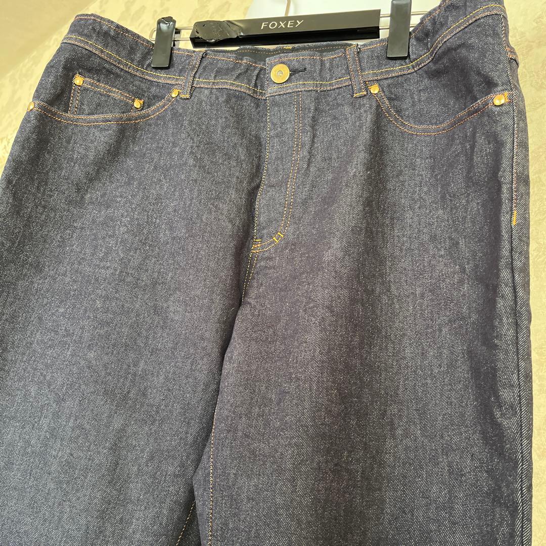 美品　大きいサイズ50 ローズティアラ　 ウエストゴムデニムパンツ　希少サイズ