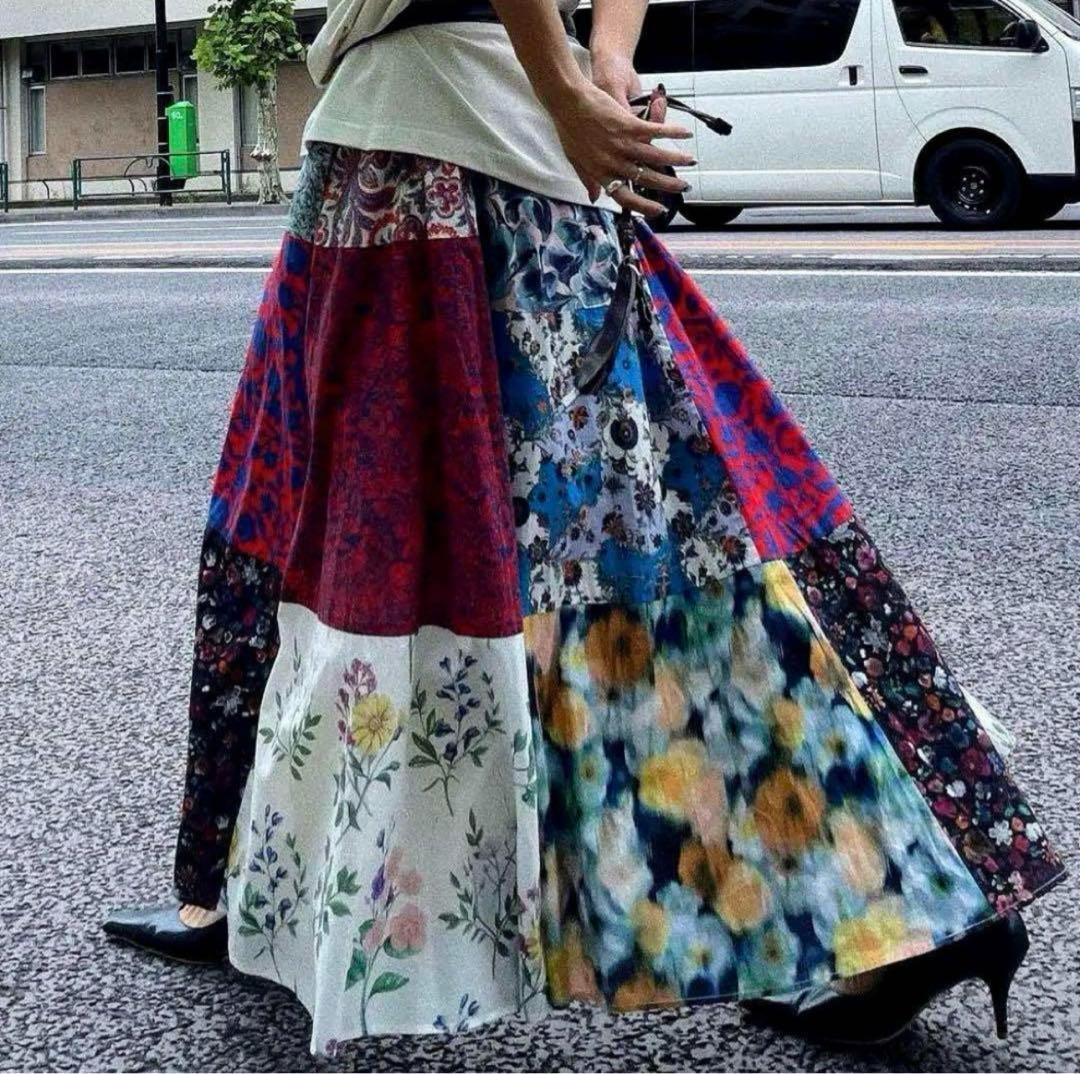新品 AMERI LIBERTY PATCHWORK MLT SKIRT