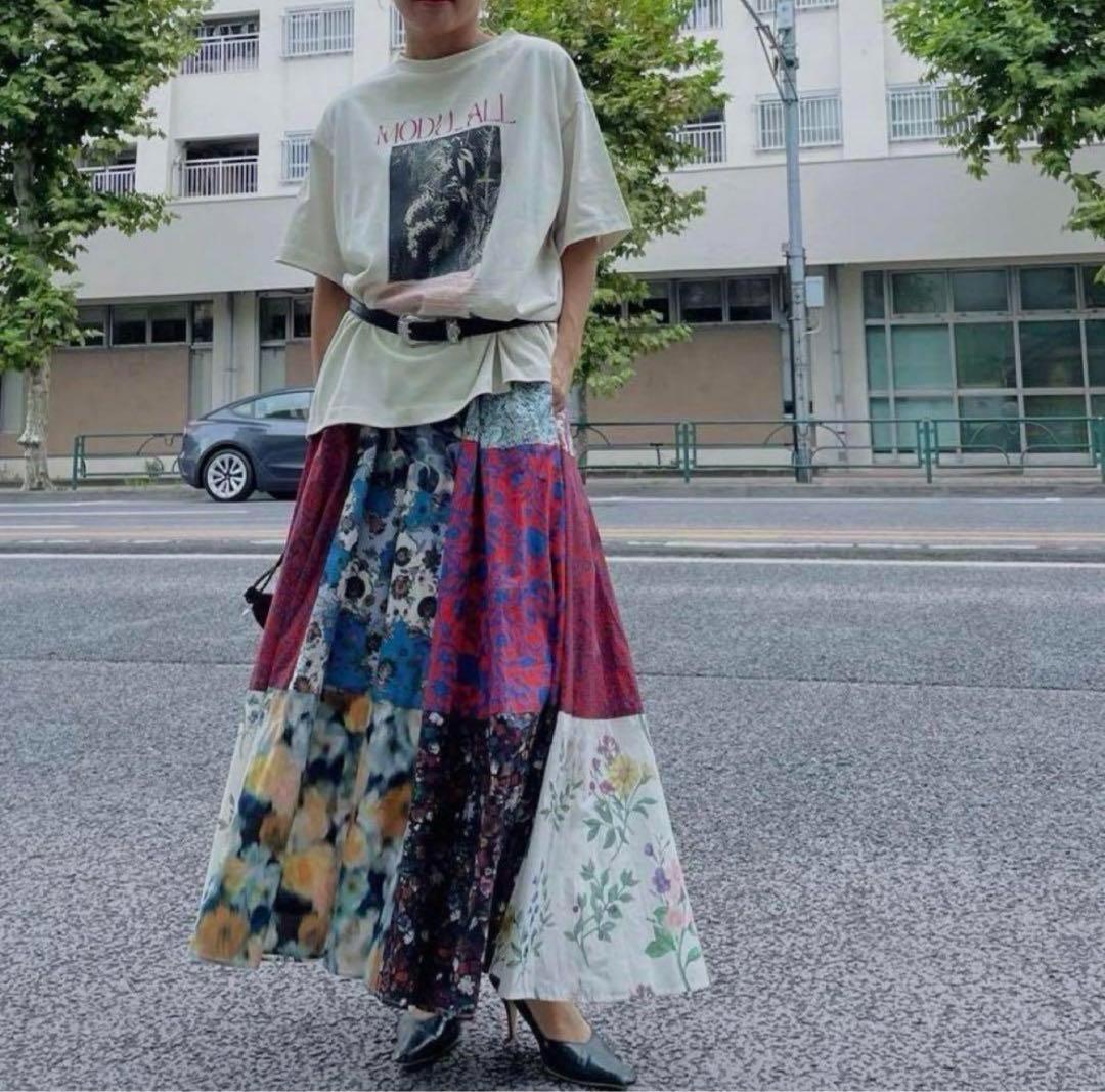 新品 AMERI LIBERTY PATCHWORK MLT SKIRT