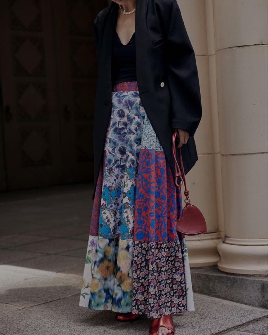新品 AMERI LIBERTY PATCHWORK MLT SKIRT