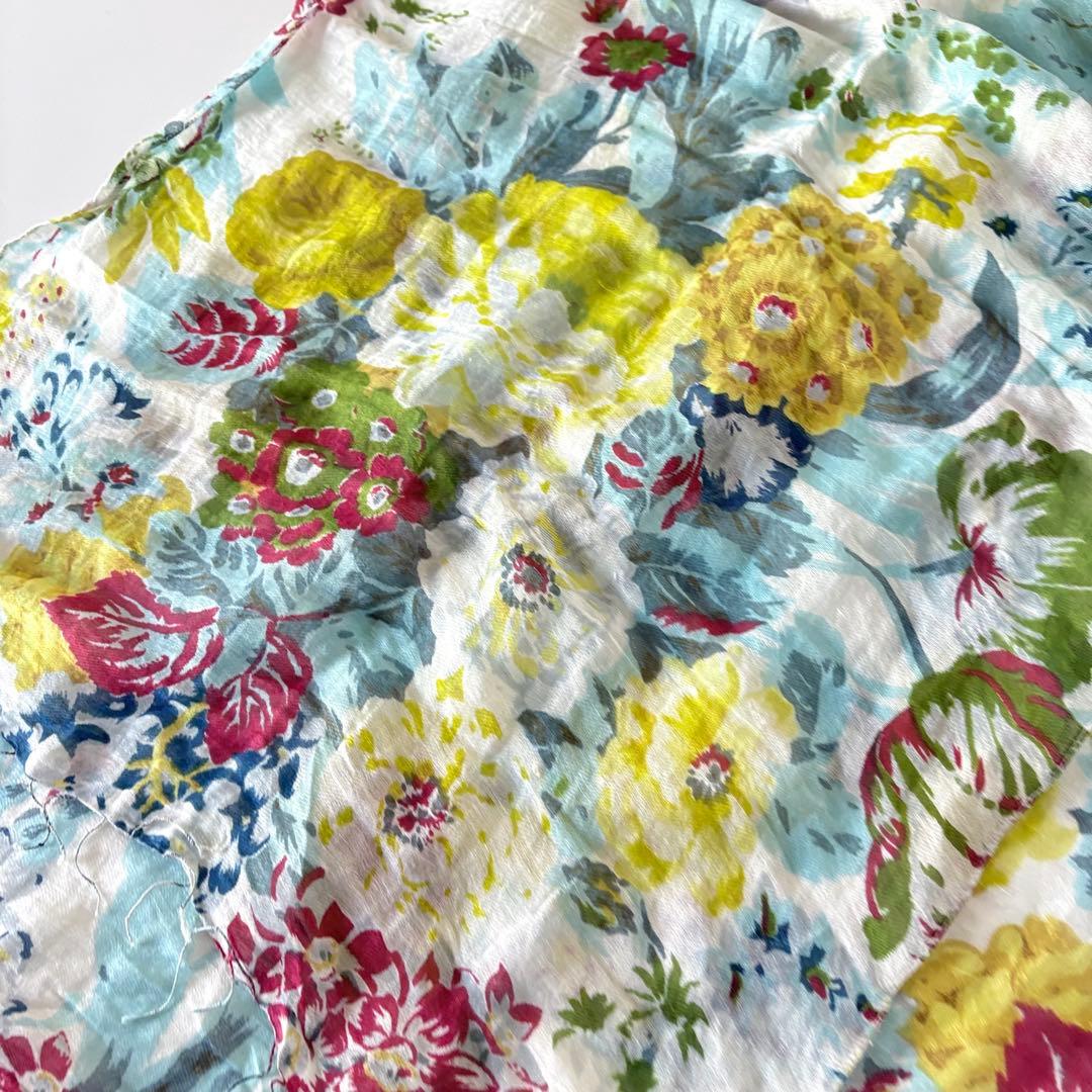 新品♡　EPICE　エピス　リネンコットン　フラワー　ストール　花柄　イエロー