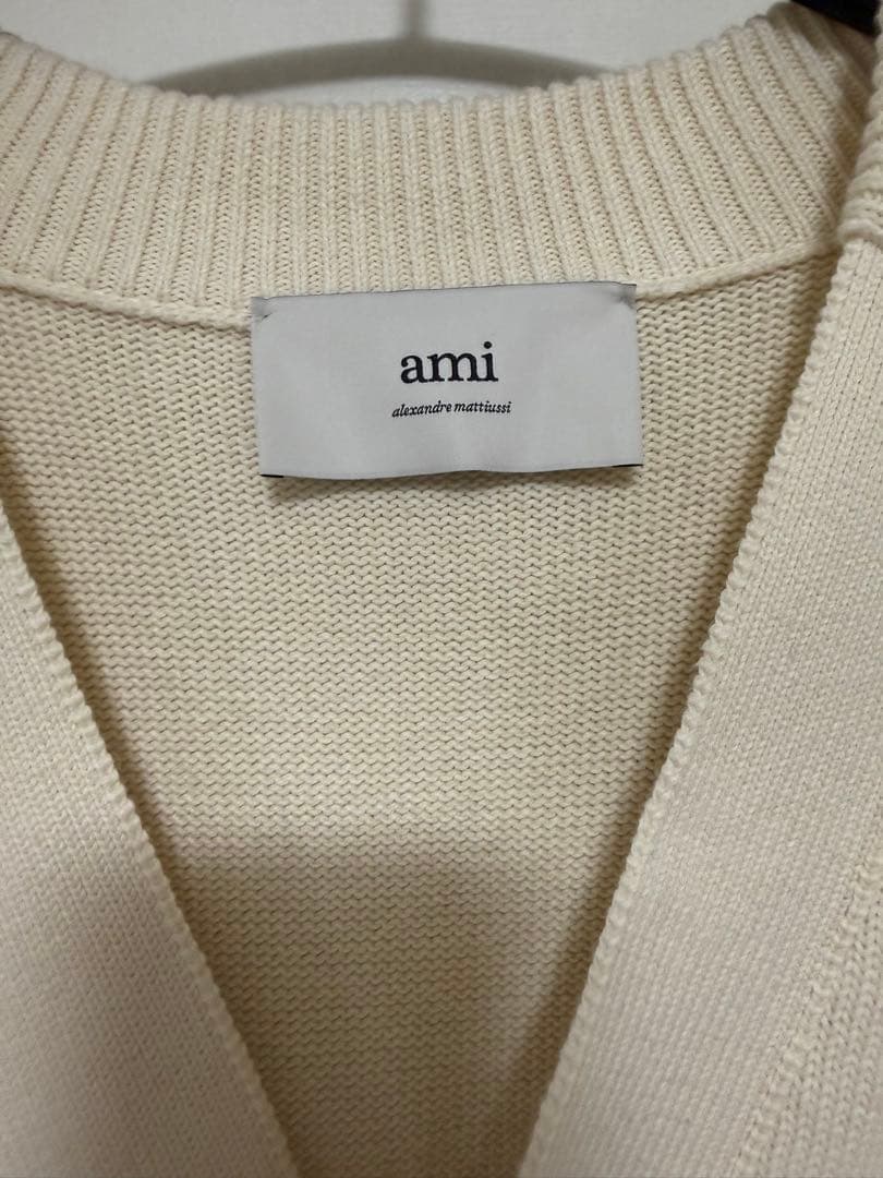 【正規品・美品】AMI PARIS エンブロイダリーカーディガン　コットン　s