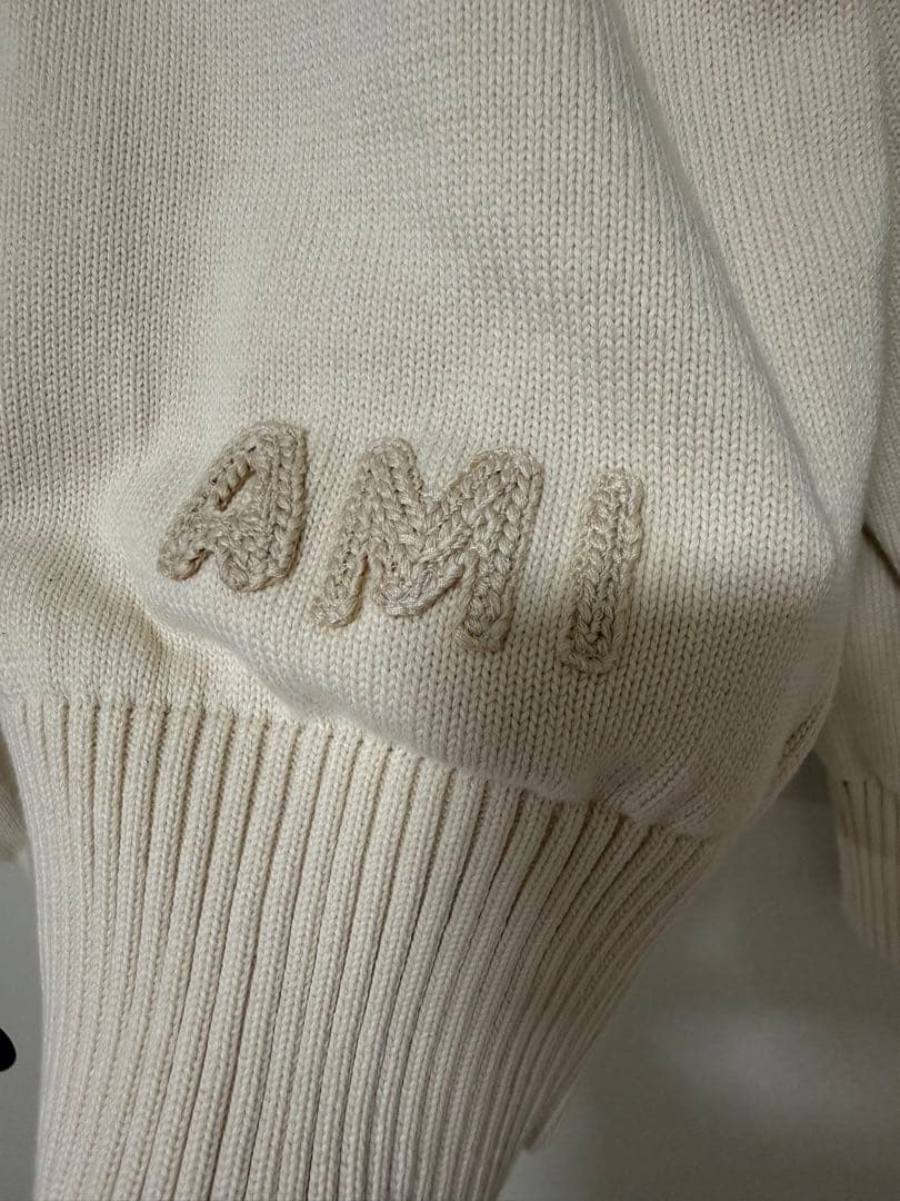 【正規品・美品】AMI PARIS エンブロイダリーカーディガン　コットン　s