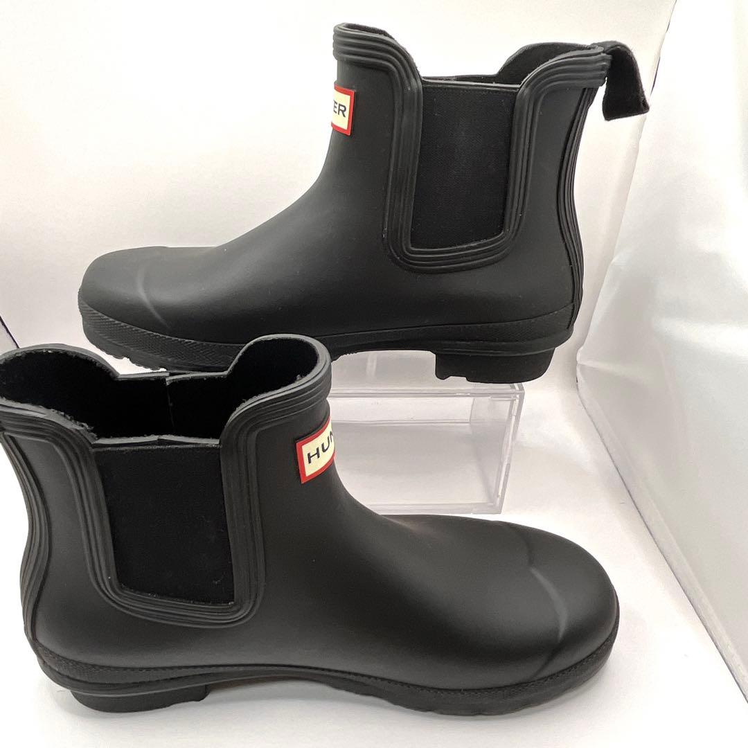 未使用級　ハンター　Hunter レインブーツ　チェルシー　24 ショート　美品