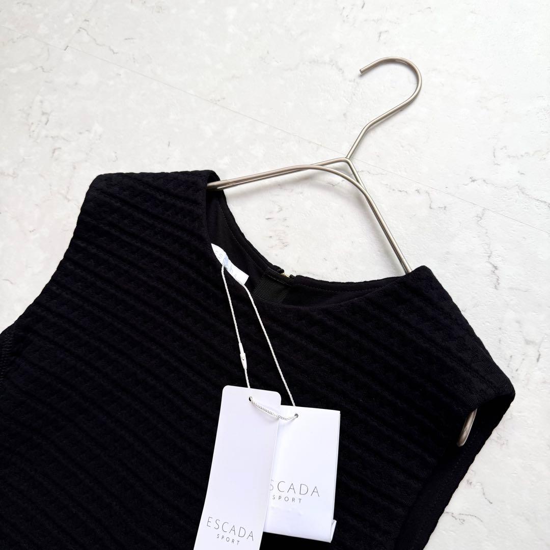 新品 ESCADA SPORT ノースリーブワンピース ドレス 36 ブラック