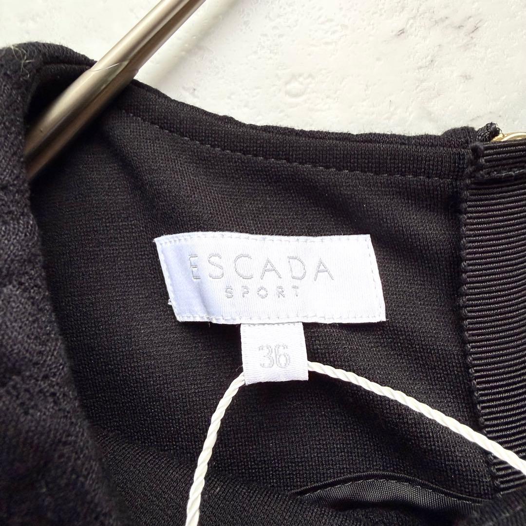 新品 ESCADA SPORT ノースリーブワンピース ドレス 36 ブラック