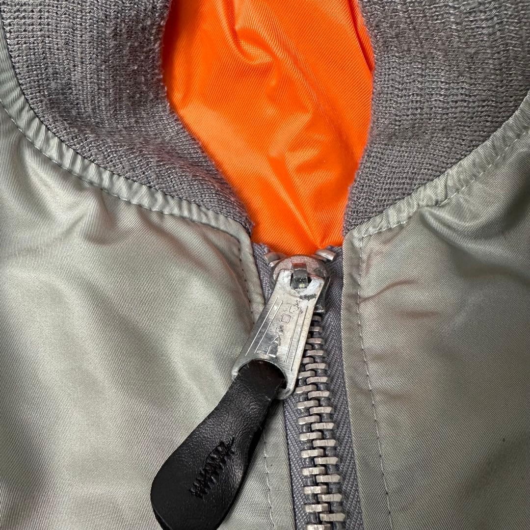 schott 90s USA製 ma-1 シルバー グレー フライトジャケット