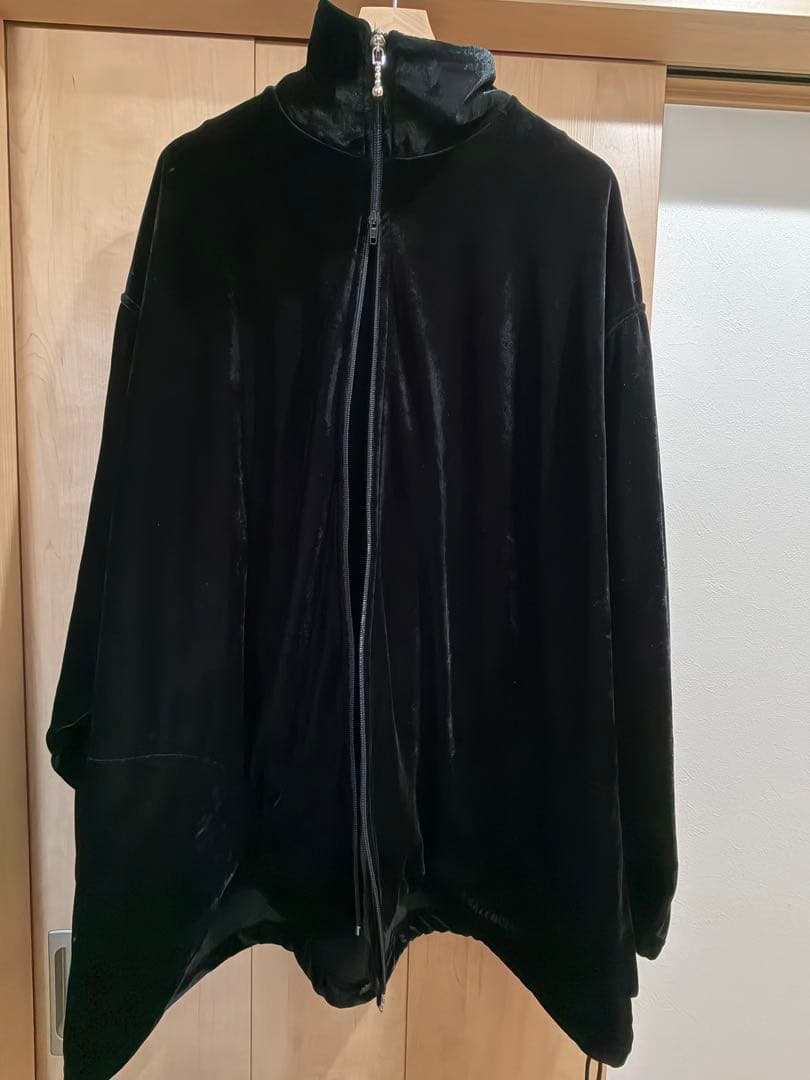 【美品鑑定済】BALENCIAGA バレンシアガ　ベロアブルゾン　ブラック
