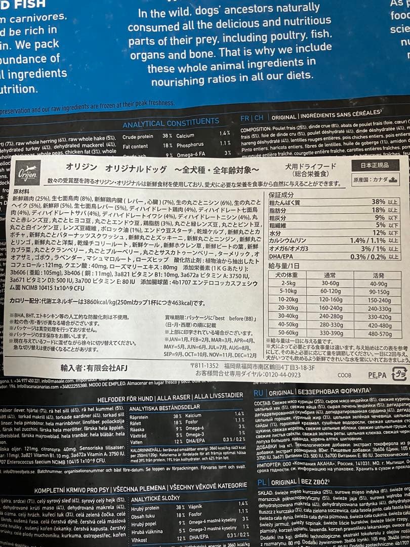 カナダ産　正規品　オリジナルドッグフード 11.4kg