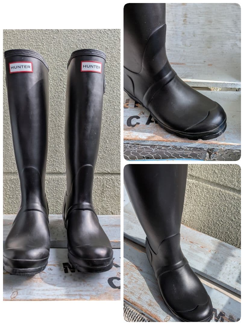 【修正再出品　HUNTER ハンター レインブーツ】ブラック ロング バックル付