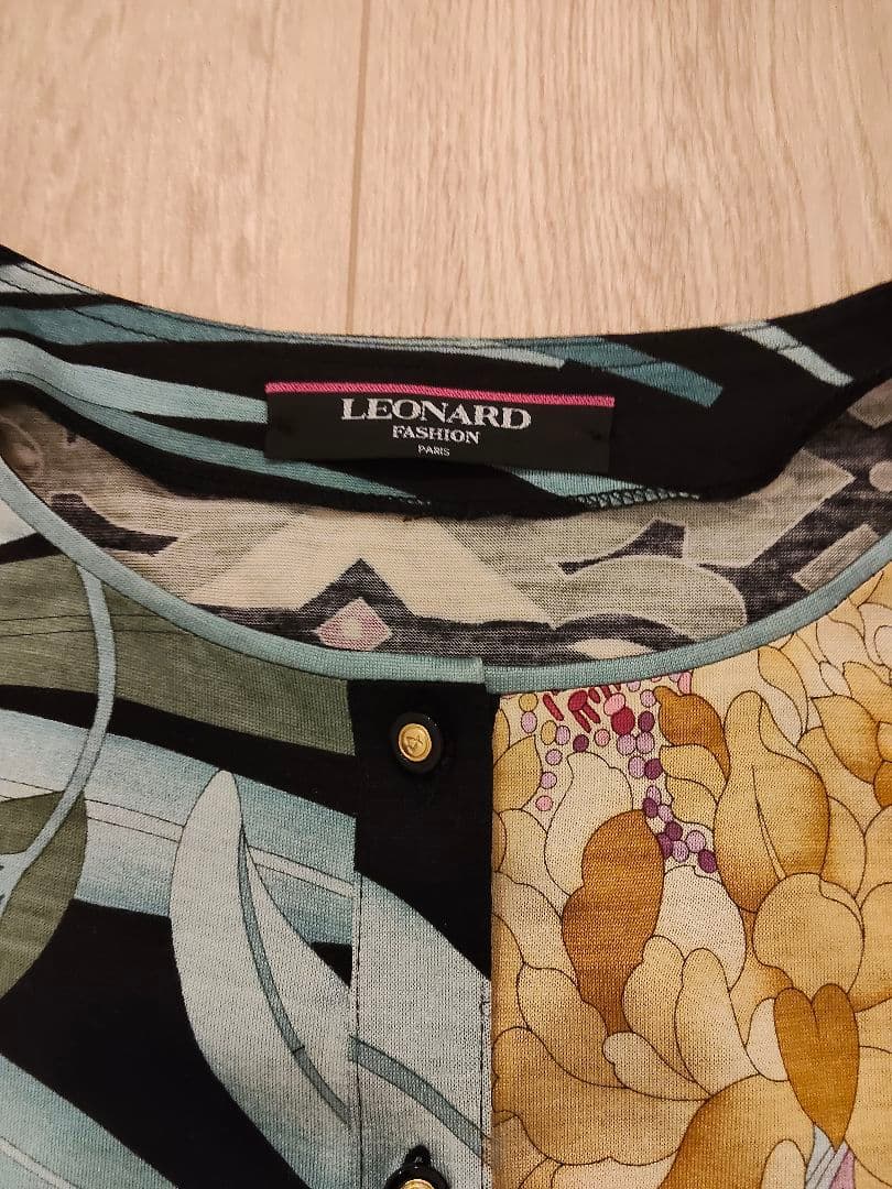 LEONARD レオナール フラワープリント ワンピース LL