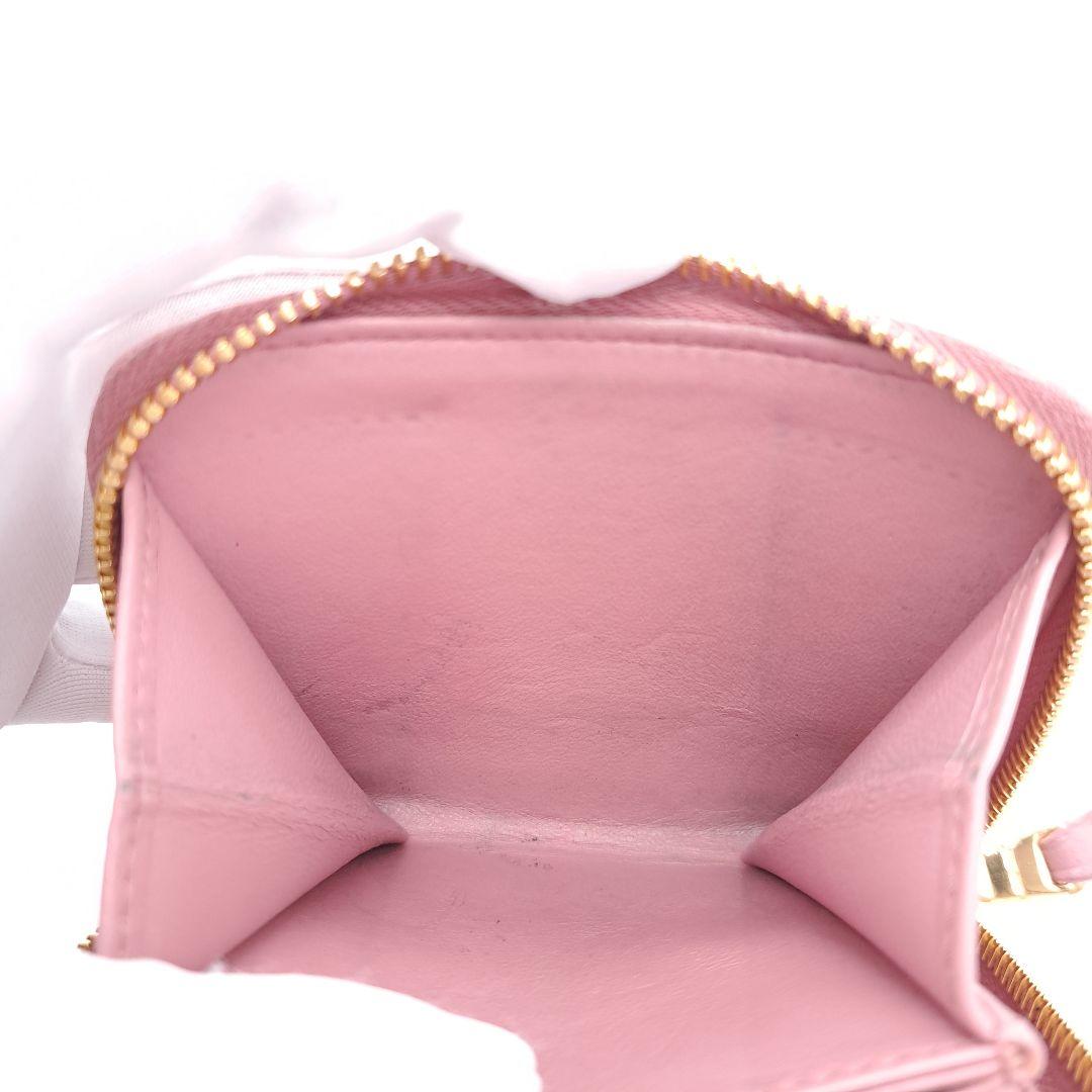 miu miu ミュウミュウ マテラッセ ファスナー 二つ折り 財布 ピンク