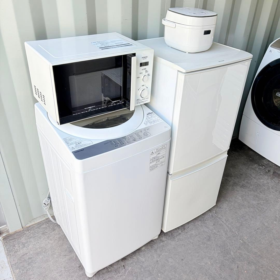 運搬取付無料！純正東芝洗濯機・SHARP冷蔵庫・炊飯器＋日立レンジ3点セット！