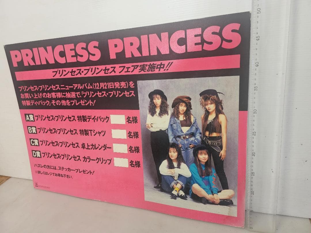レア！店舗用？PRINCESS PRINCESS/プリプリ/広告/宣伝用/昭和