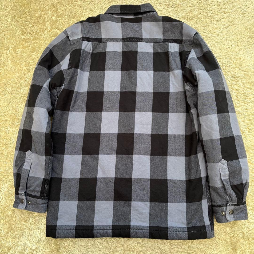 美品 carhartt ボアネルシャツ ブラック×グレー RELAXED FIT