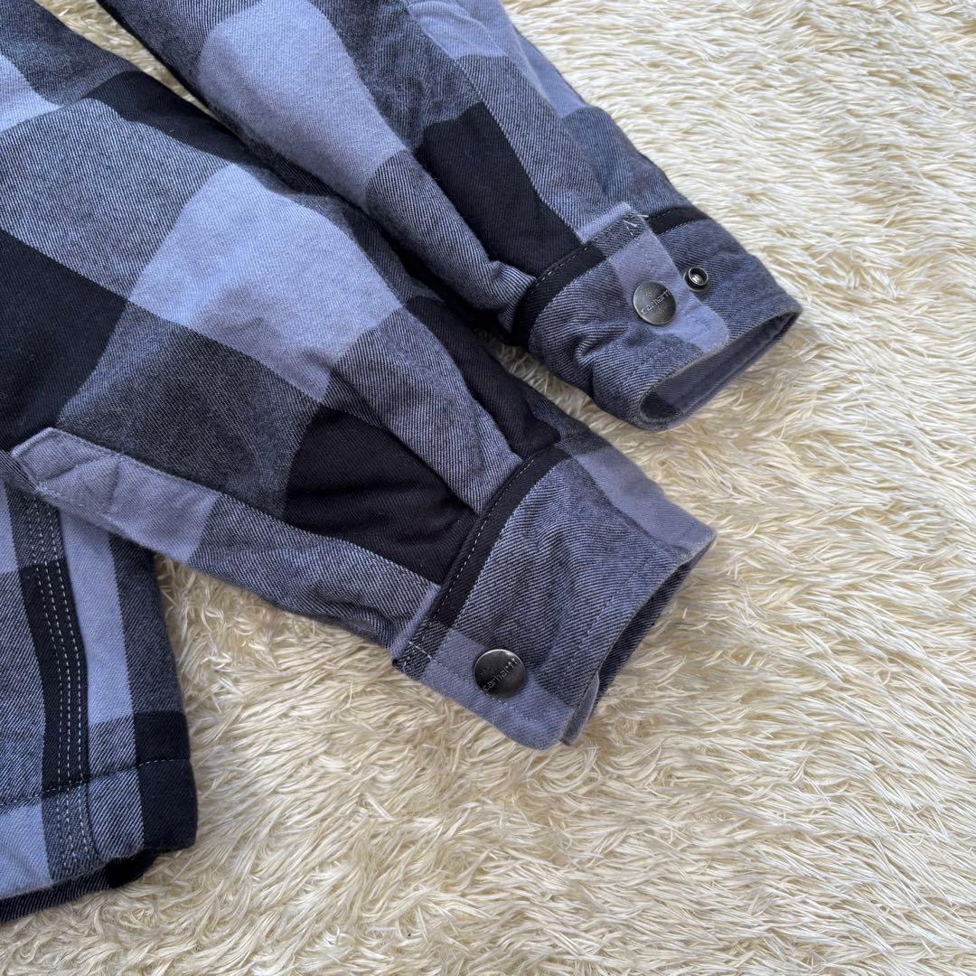 美品 carhartt ボアネルシャツ ブラック×グレー RELAXED FIT