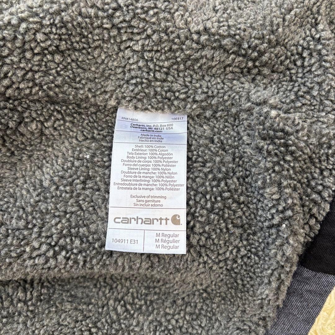美品 carhartt ボアネルシャツ ブラック×グレー RELAXED FIT