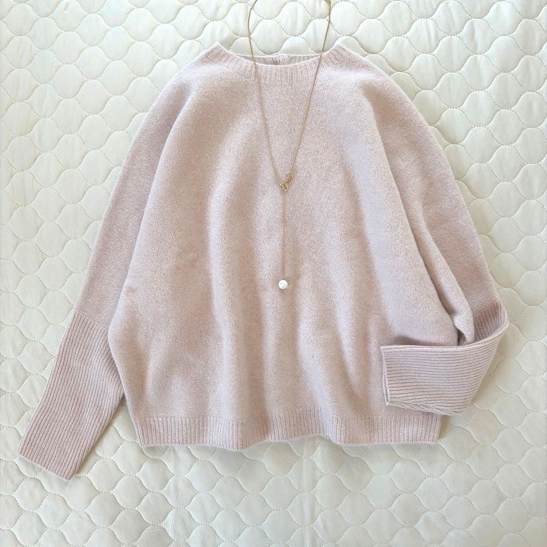 【25SS美品】BEARDSLEY FOXウール後ろボタンニット　カーデ　ピンク
