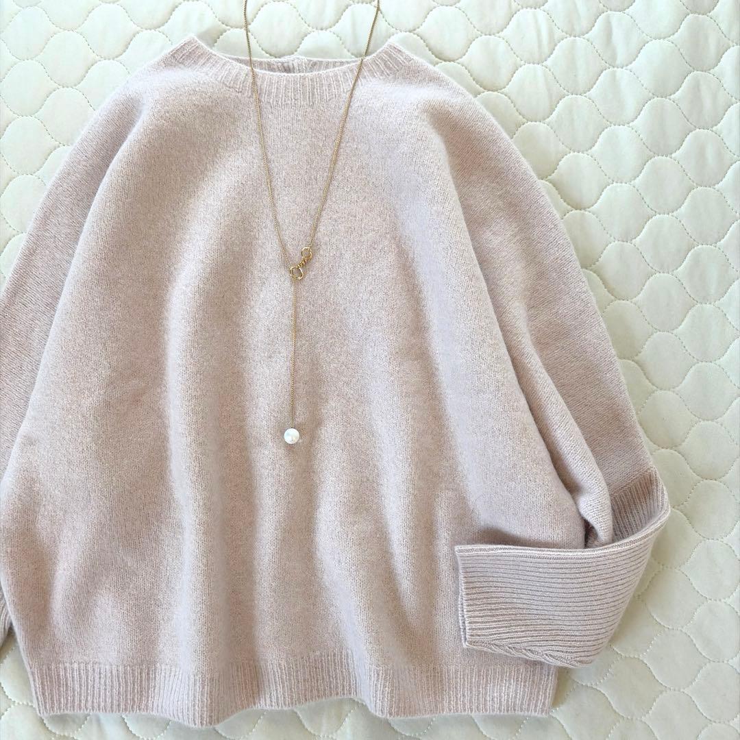 【25SS美品】BEARDSLEY FOXウール後ろボタンニット　カーデ　ピンク