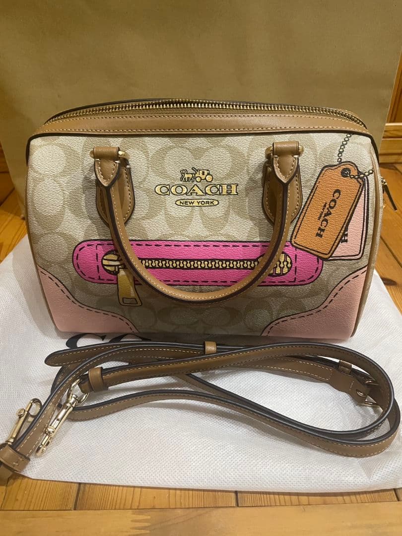 Coachローアン騙し絵シグネチャーロゴ2wayサッチェル