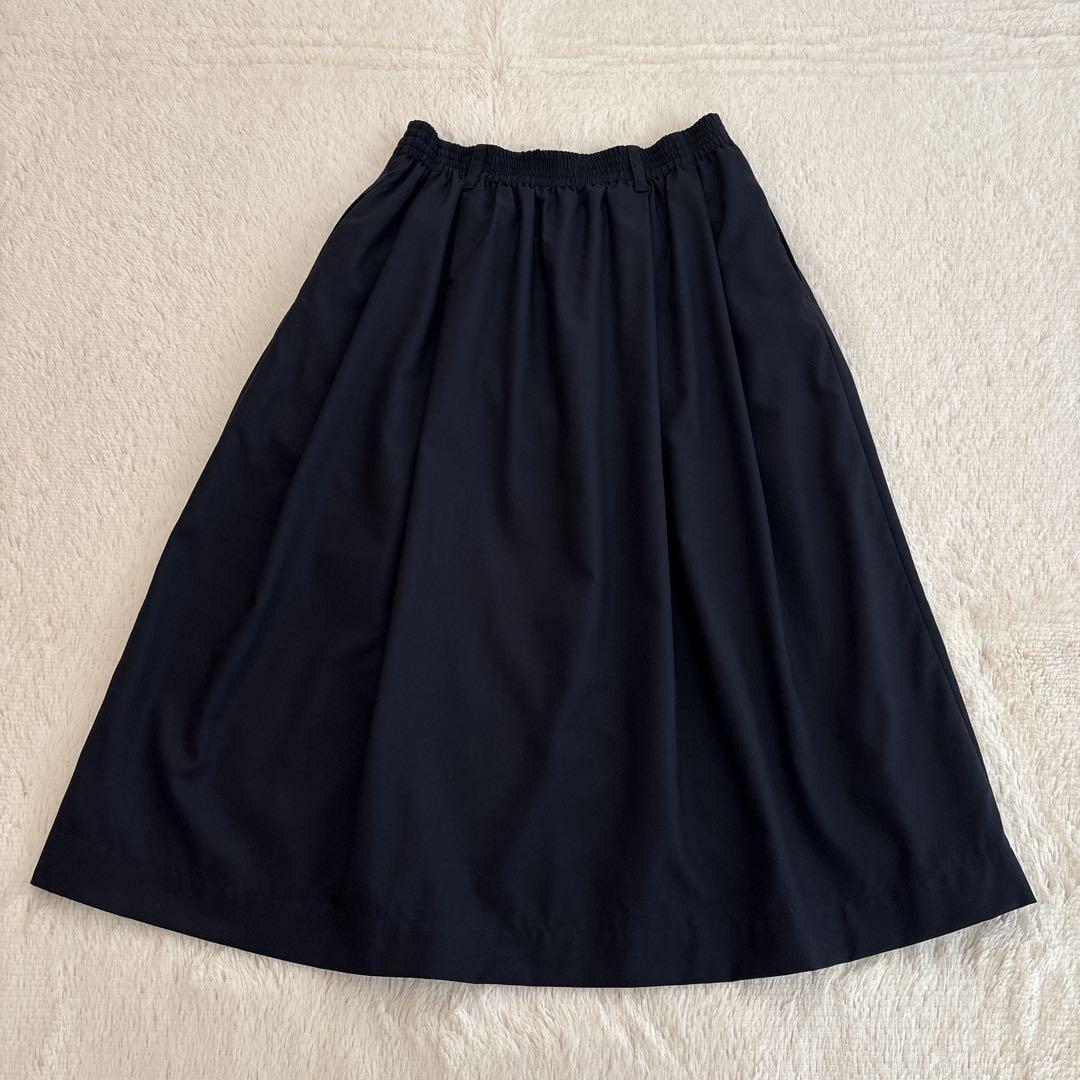 美品✨MARGARET HOWELL ウエストゴム　フレアスカート　ネイビー