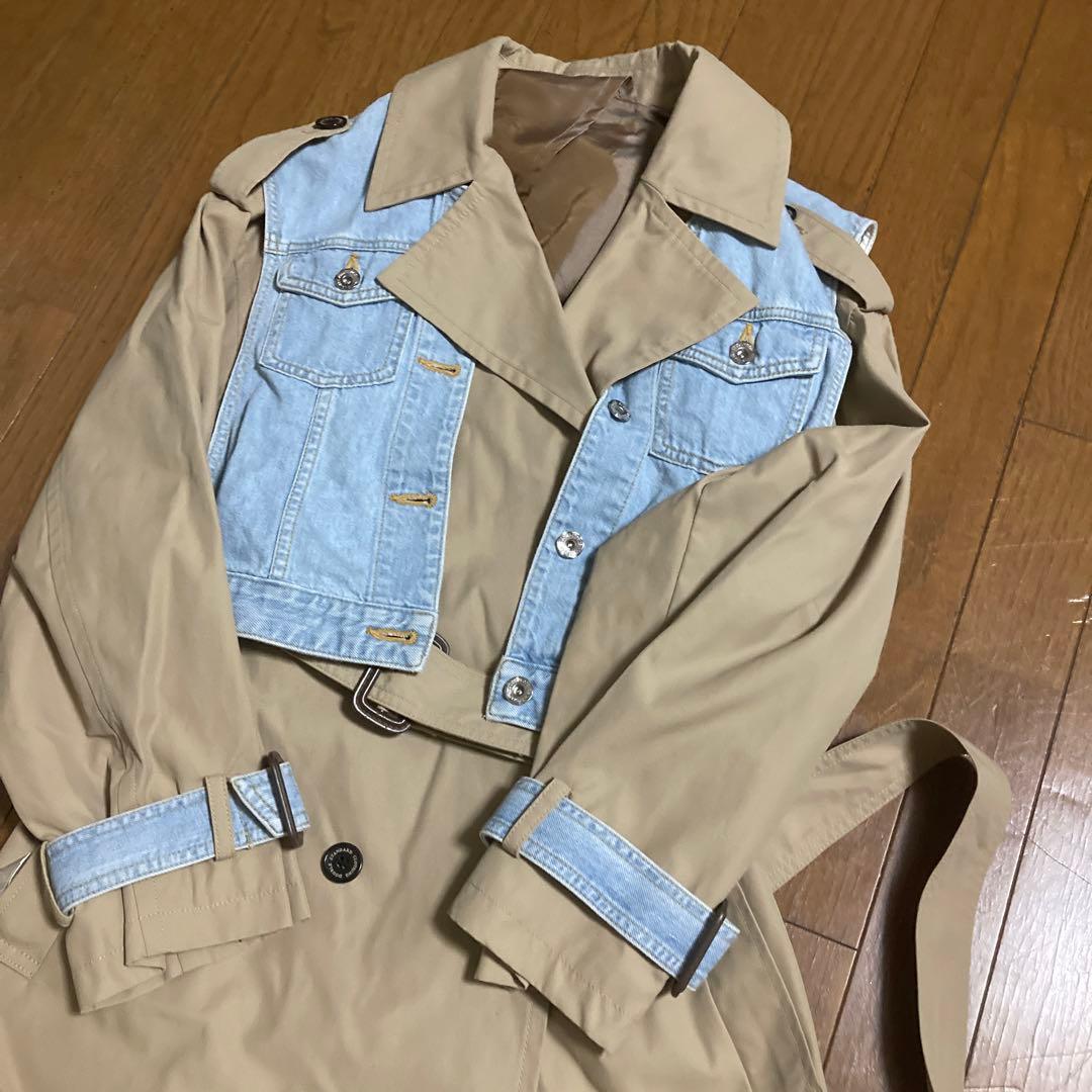 ダブルスタンダードクロージング デニム ドッキング トレンチコート　38 美品