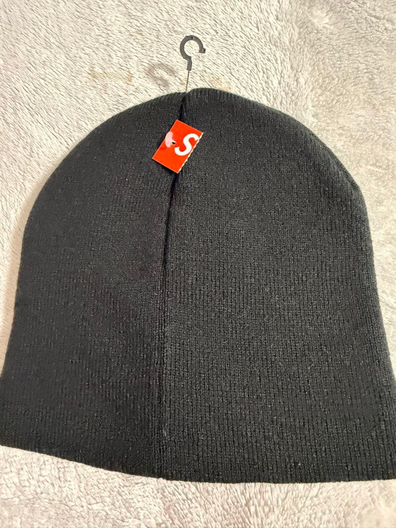 supreme New Era ブラック ニット帽 S刺繍