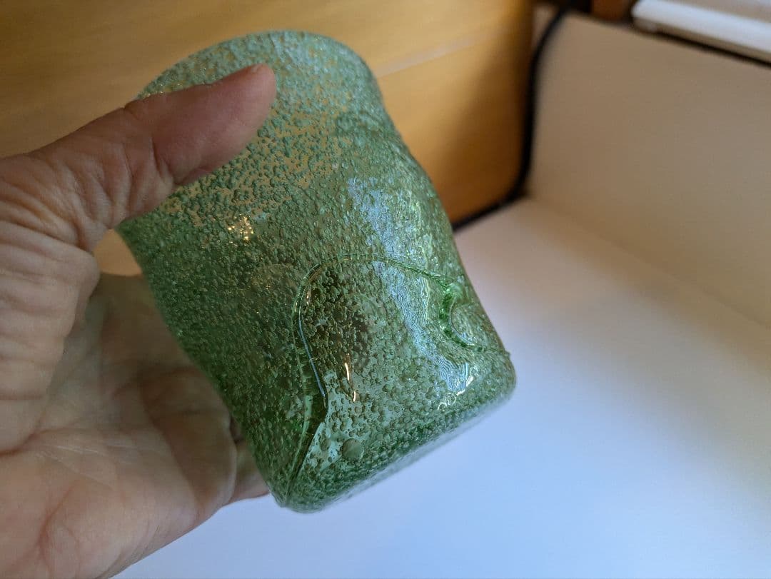 海の泡泡グラス　2つ　吹きガラス工房　琥珀