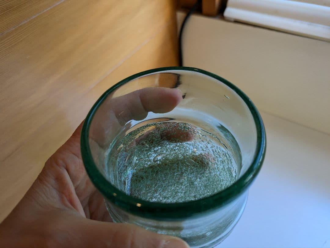海の泡泡グラス　2つ　吹きガラス工房　琥珀