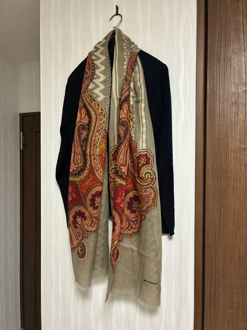 極美　エトロ　ETRO 大判スカーフ　ペイズリー　春夏秋　薄手素材