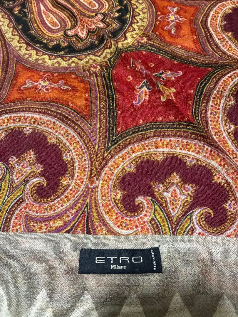 極美　エトロ　ETRO 大判スカーフ　ペイズリー　春夏秋　薄手素材