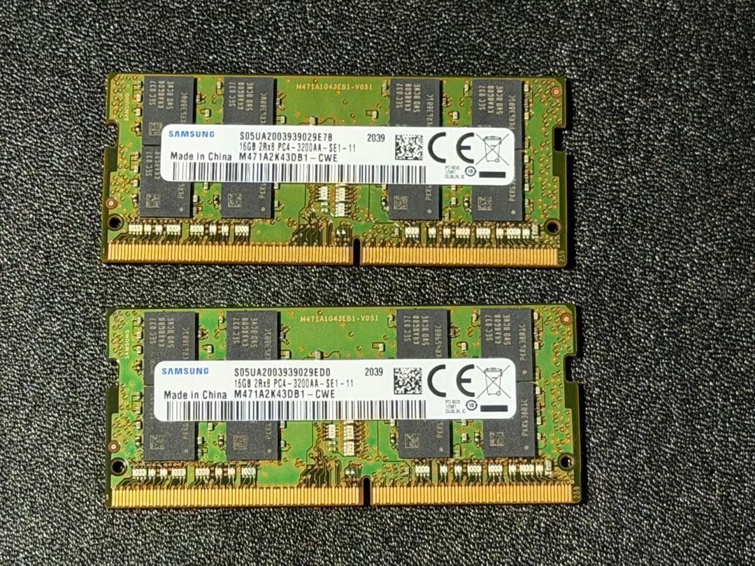 Samsung動作確認済32GBDDR4 16GB×2 2枚セット
