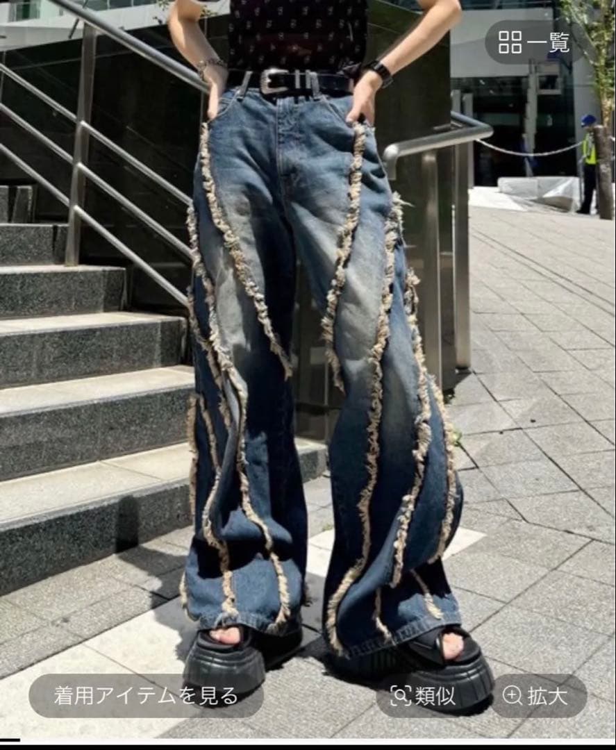 新品未使用PAGEBOY ページボーイ　フリンジワイドデニム　ひねちプロデュース
