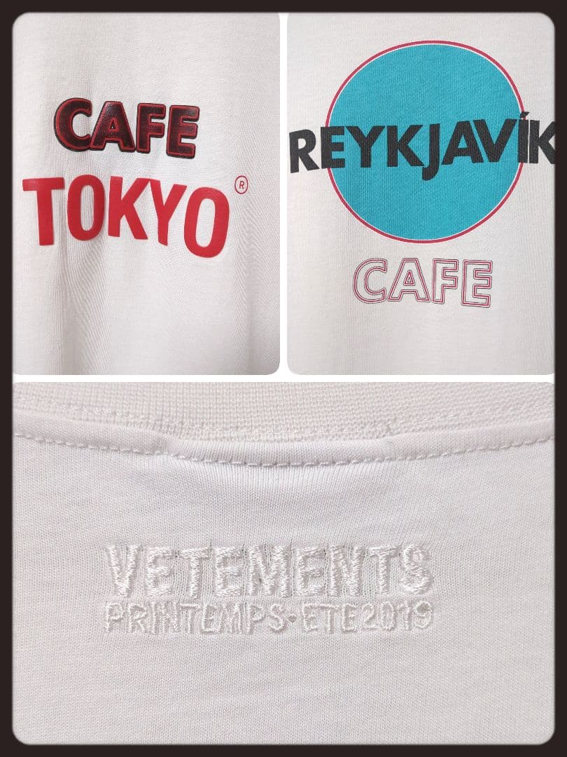 【入手困難】ヴェトモン☆CAFEプリント Tシャツ ラバーロゴ ホワイト