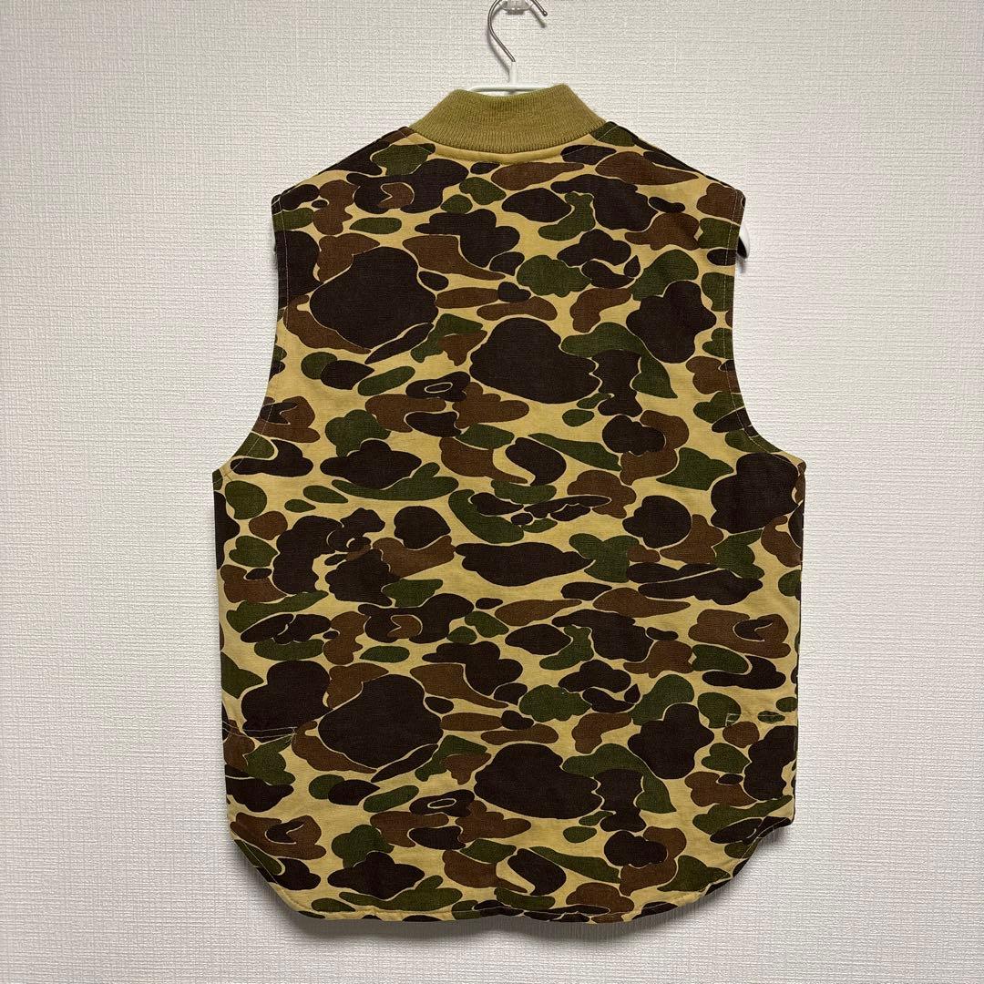 90s USA製 CARHARTT ダックハンターカモ ベスト M カモフラ