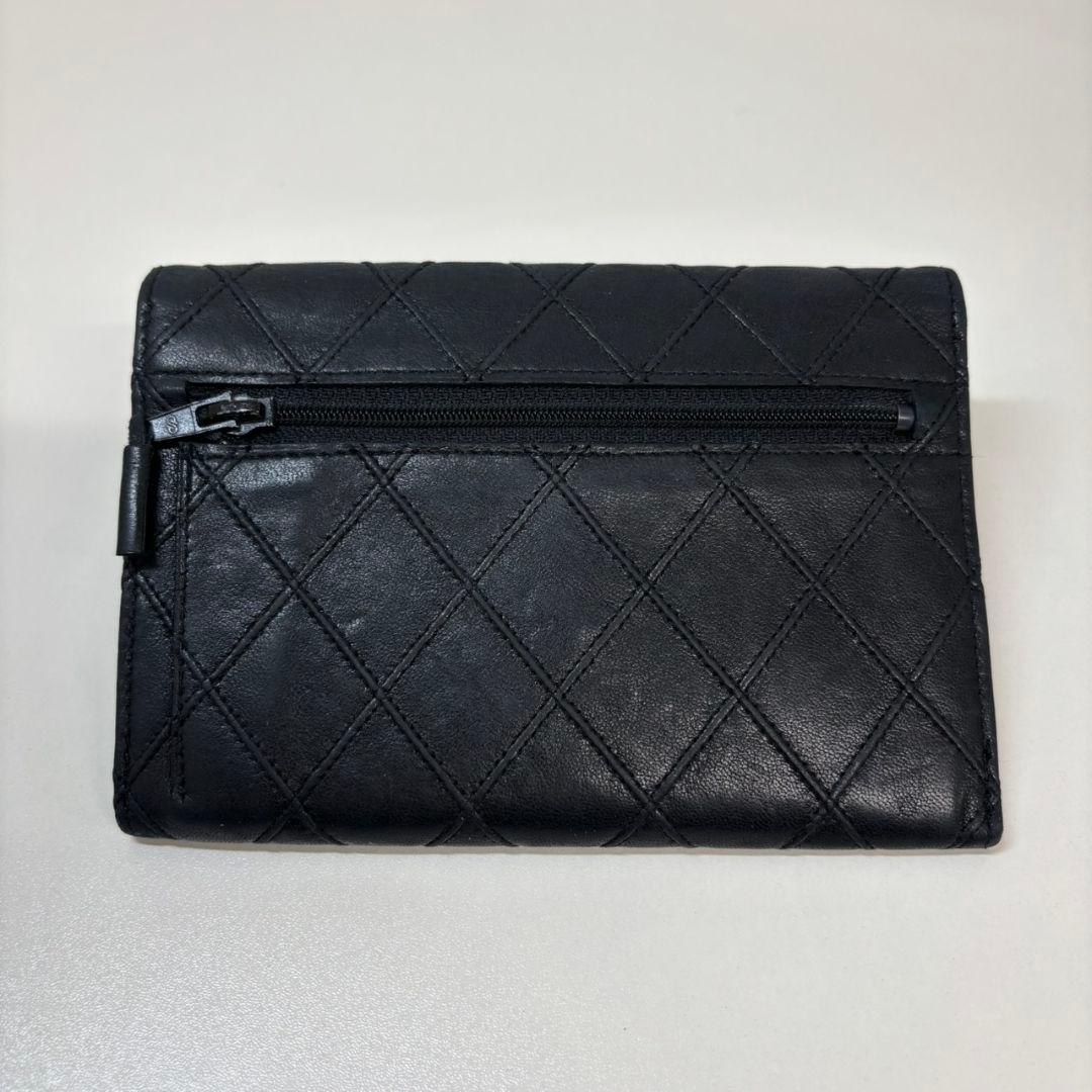 CHANEL シャネル　ビコローレ　ココマーク　ラムスキン　二つ折り財布