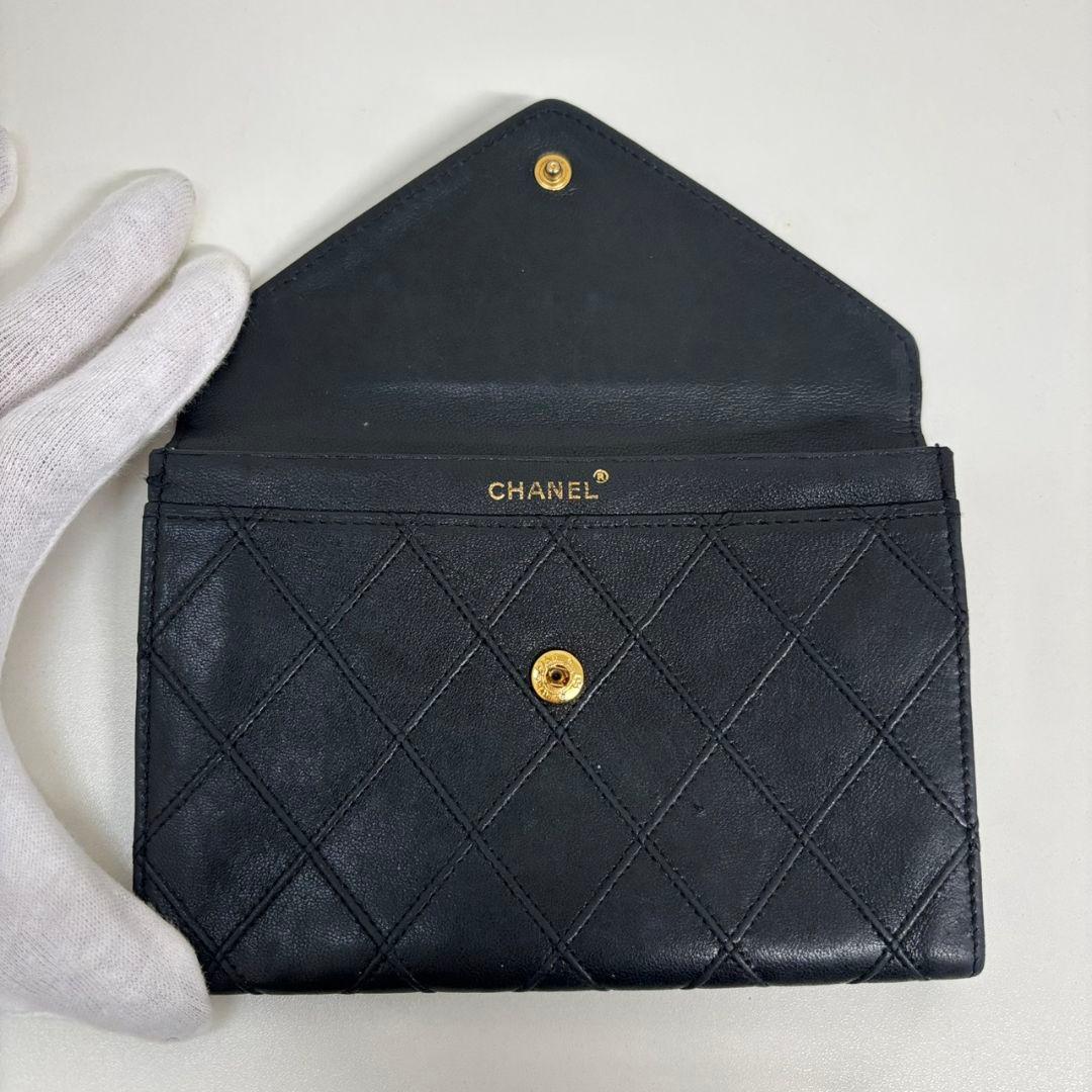 CHANEL シャネル　ビコローレ　ココマーク　ラムスキン　二つ折り財布