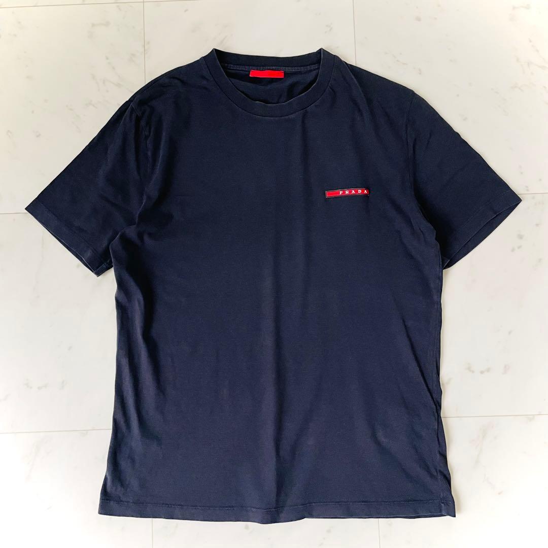 プラダ 半袖Tシャツ ネイビー ブランドロゴ