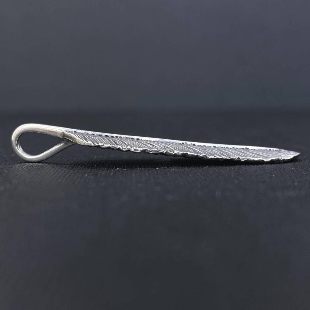 美品 SAAD シルバー925 50mm フェザー ペンダント