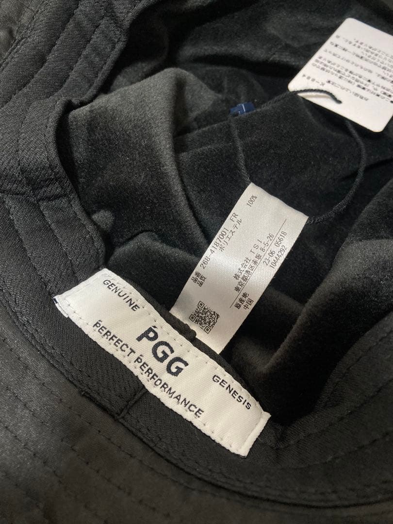 新品 パーリーゲイツ PGG 調整リール付きハット 黒 男女兼用モデル