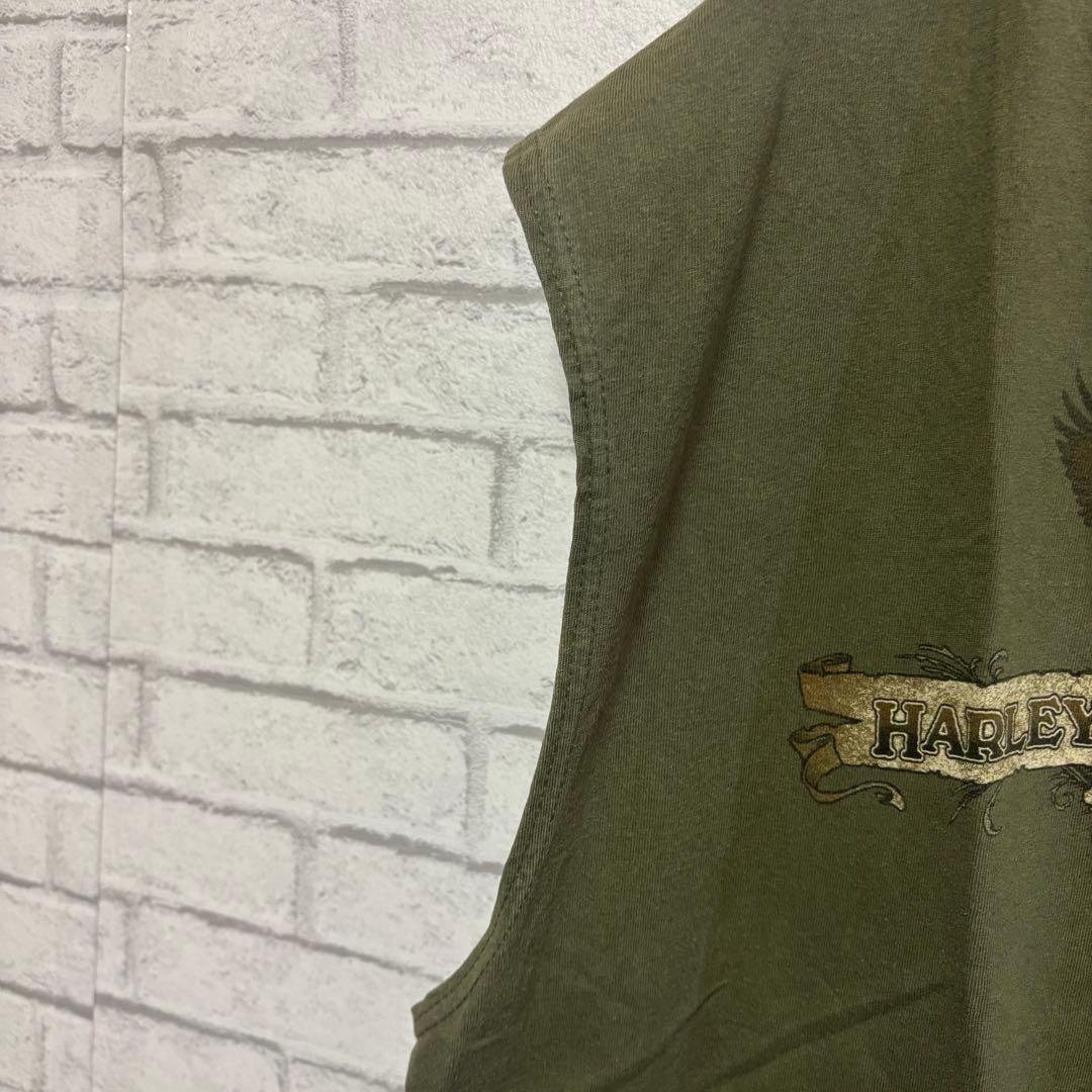 ぴHARLEY DAVIDSON タンクトップ XL カーキ USA製