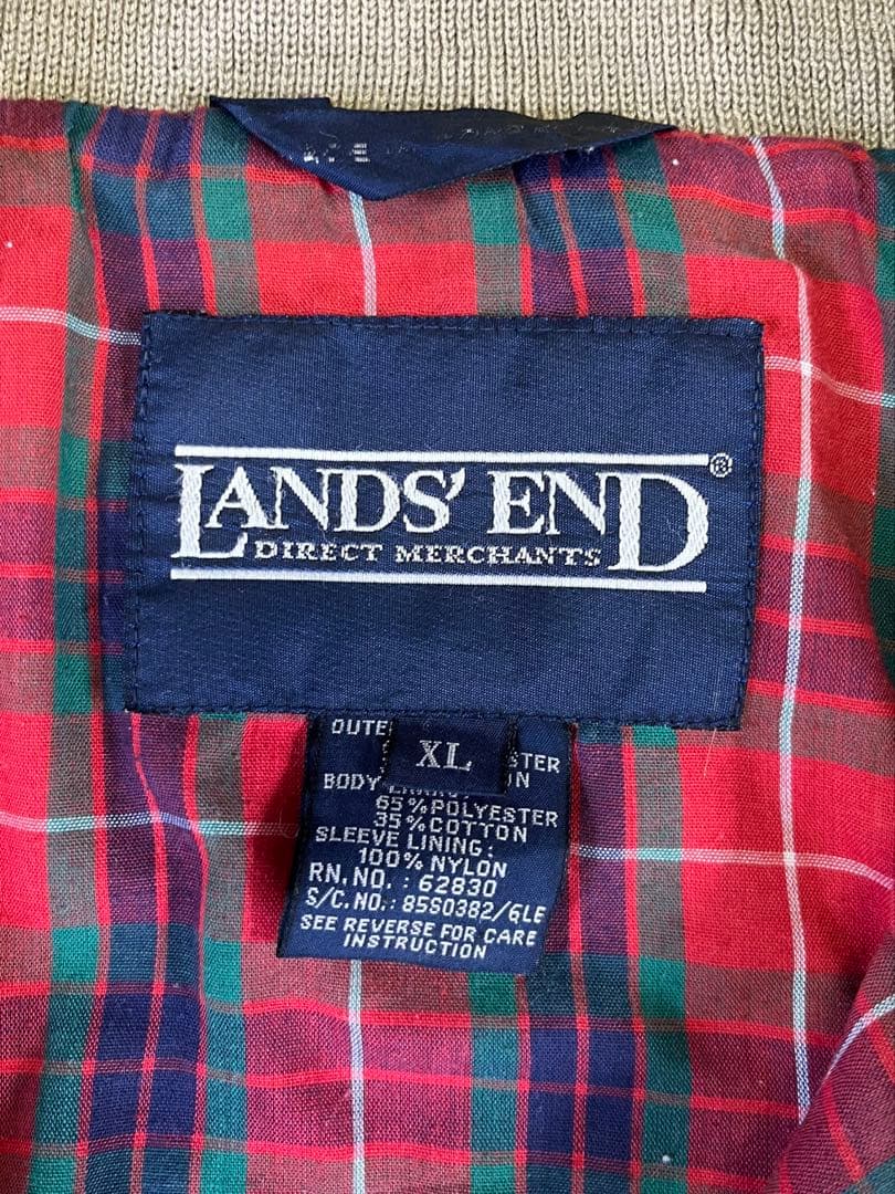90'S LANDS' END 裏地チェック柄 ドリズラージャケット