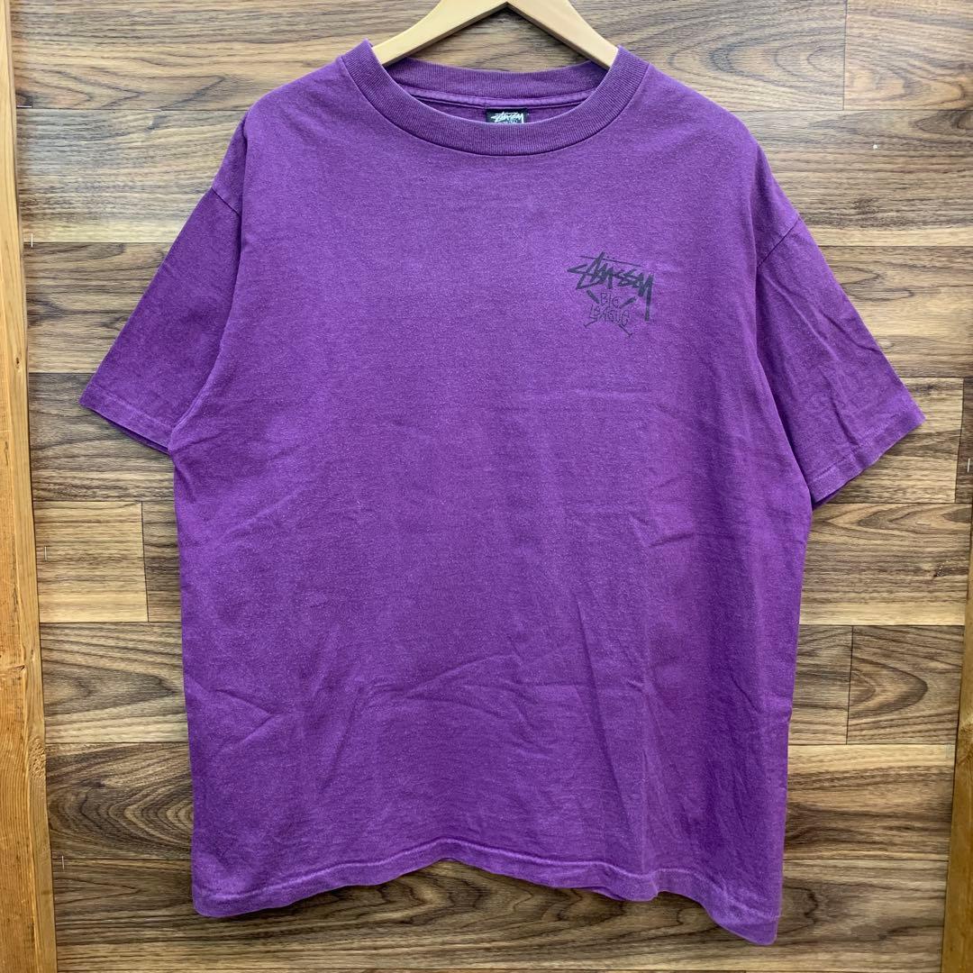 中古 80s OLD STUSSY プリント Tシャツ 黒タグ後期 USA製