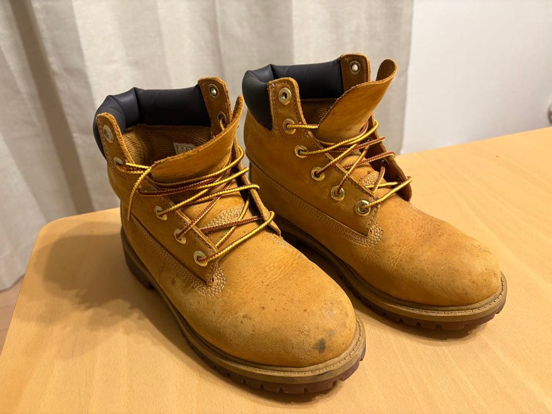【美品】Timberland ティンバーランド 本革イエローブーツ 22.5cm