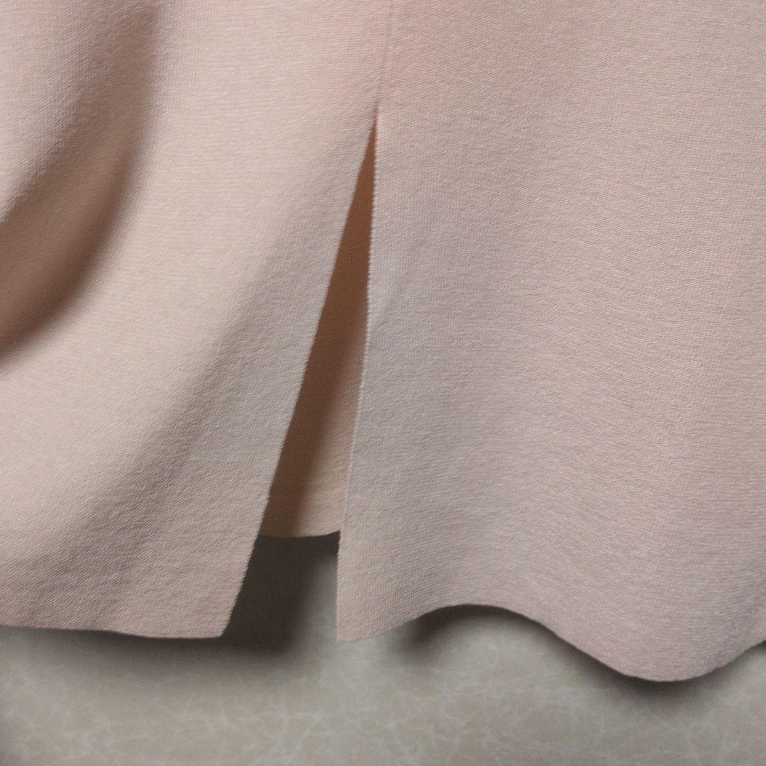 ビアズリー　サラッとカーデ　ピンク 五分袖 カーディガン スリット入り