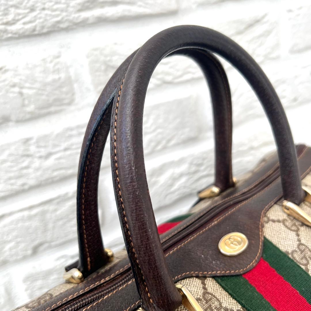 美品✨GUCCI グッチ シェリーライン ボストンバッグ ヴィンテージ 送料無料
