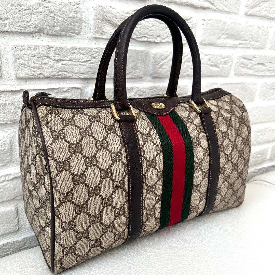 美品✨GUCCI グッチ シェリーライン ボストンバッグ ヴィンテージ 送料無料
